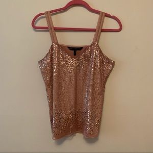 White House Black Market rose gold sequin tank Size MP